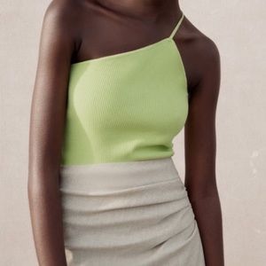 Zara Green One Shoulder Tank